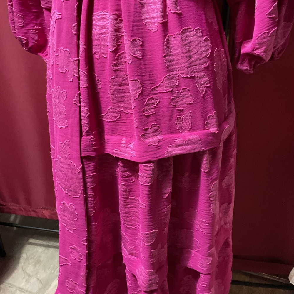 Pioneer Woman hot pink tiered high low dress Small - Picture 6 of 7